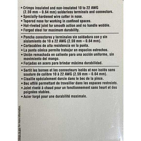 Klein Tools 1005 Crimping Cutting Tool 9” Made in USA New Sealed Package - Picture 3 of 8